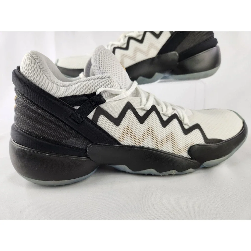 Adidas Men's D.O.N. Issue #2 Basketball Shoes White‎ Black Gold Sneakers Size 12